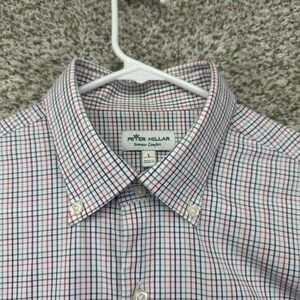 Peter Millar Shirt Mens Large Check Summer Comfort Performance Button Up Stretch